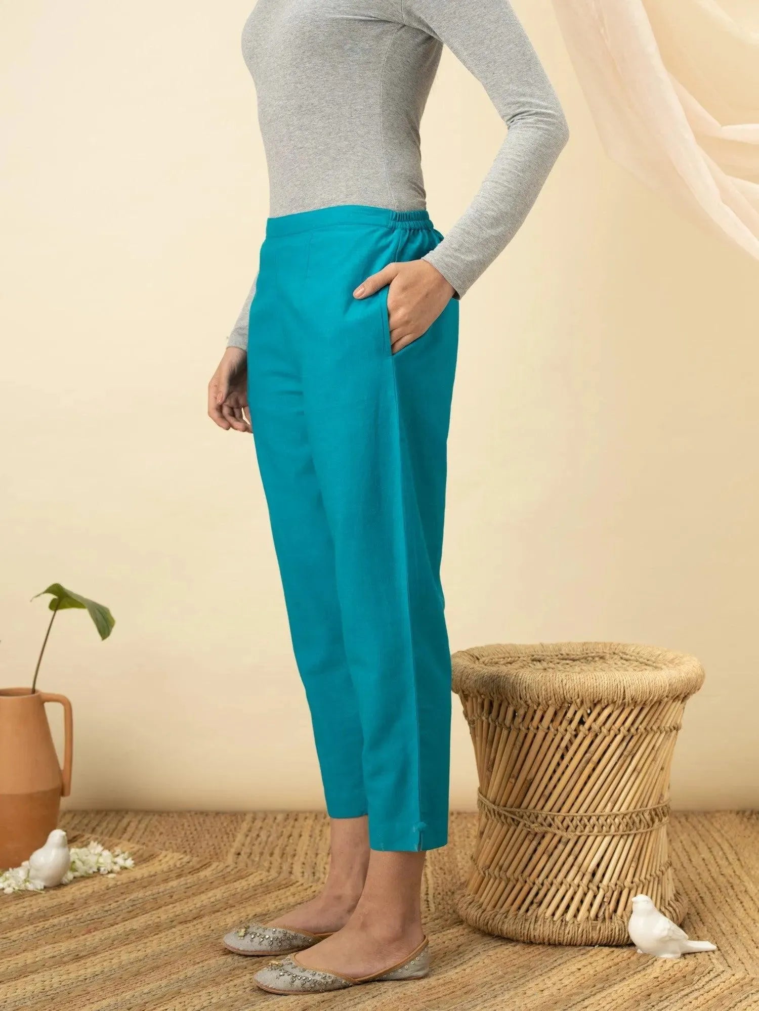 Buy Blue Solid Cotton Trousers - PL874O- | Libas Ethnic Wear Online
Buy Blue Solid Cotton Trousers - PL874O- | Libas Ethnic Wear Online