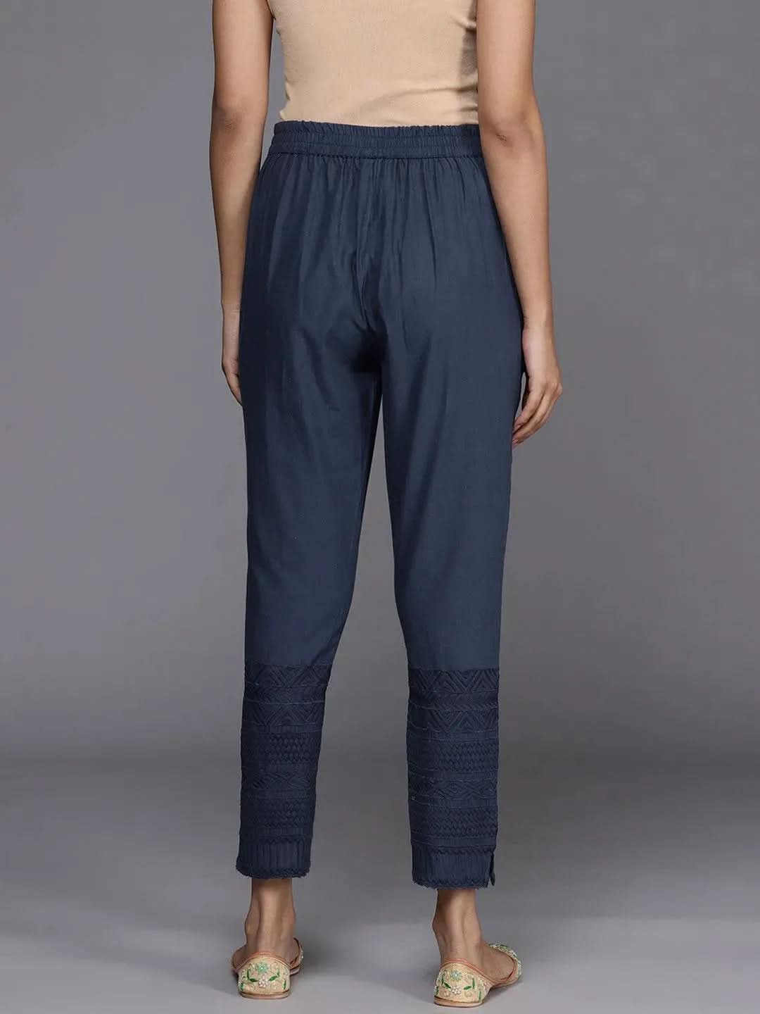 Blue Solid Cotton Trousers
Blue Solid Cotton Trousers