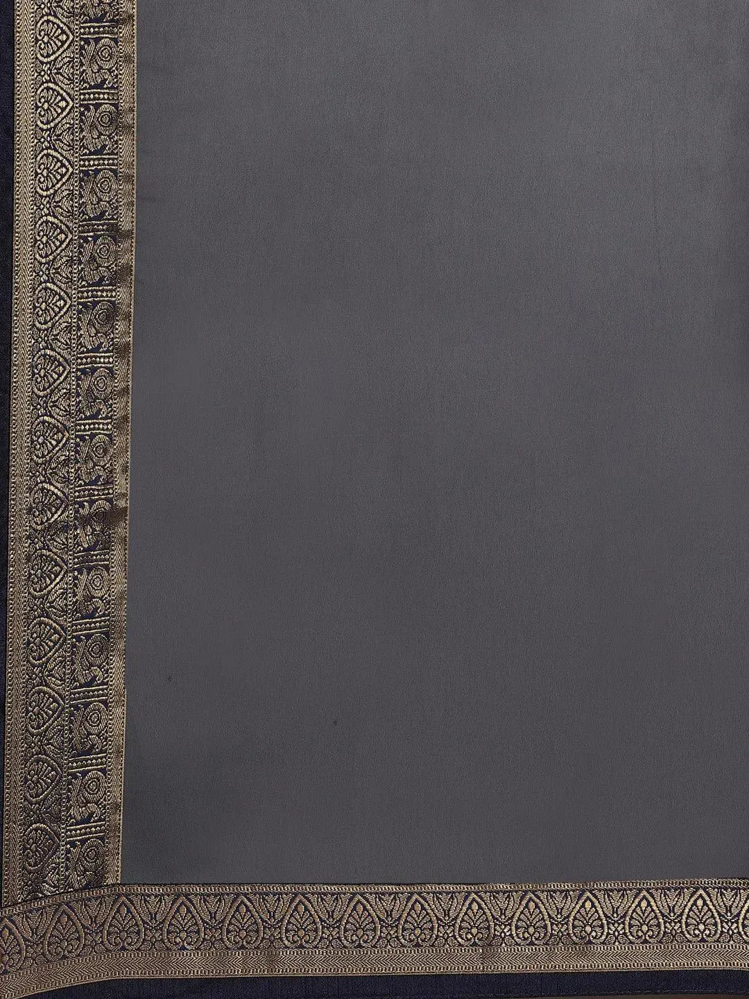 Blue Solid Georgette Saree - Libas