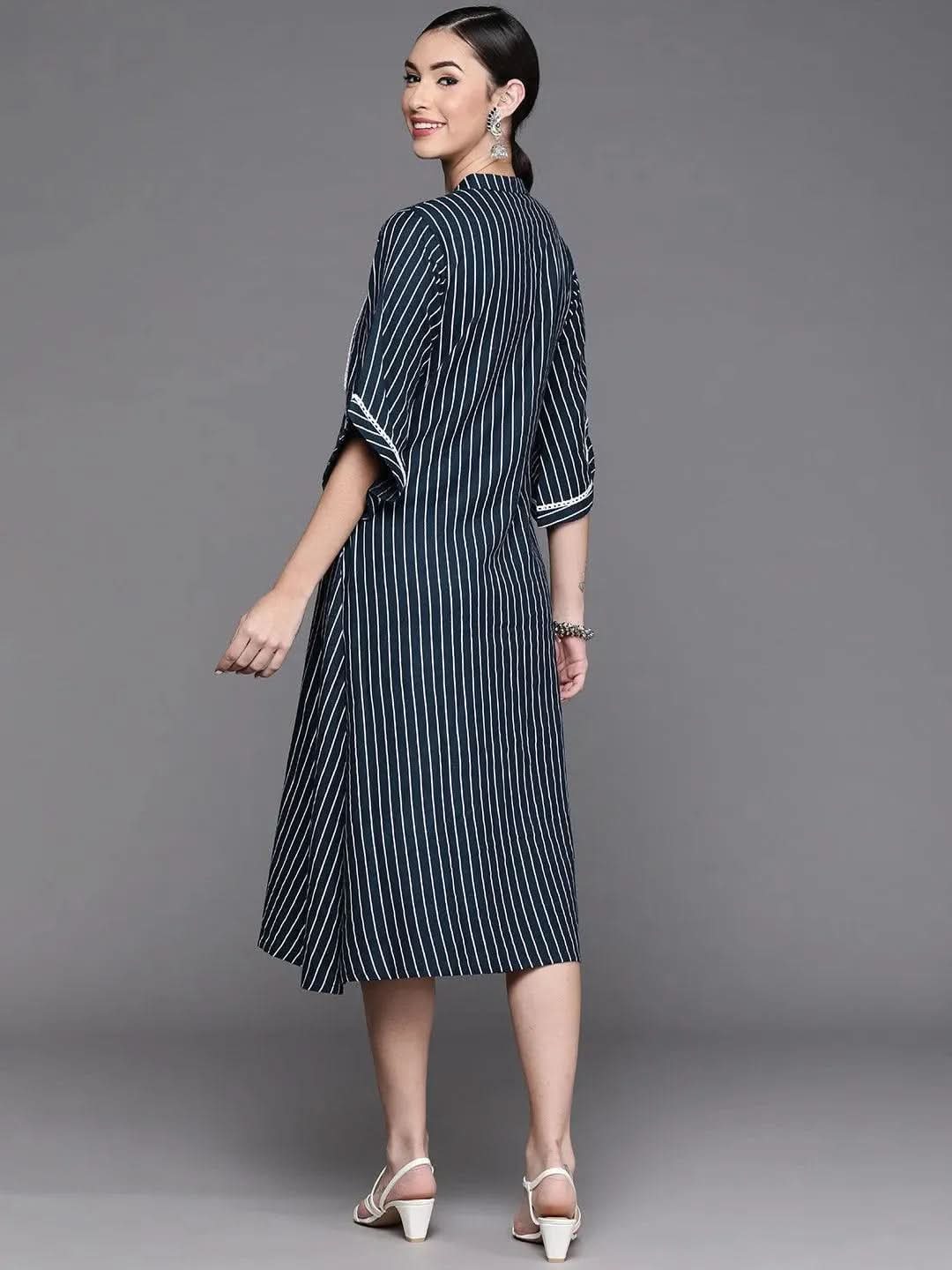 Buy Blue Striped Cotton Dress - 23156O-XS | Libas Ethnic Wear Online
Buy Blue Striped Cotton Dress - 23156O-XS | Libas Ethnic Wear Online
