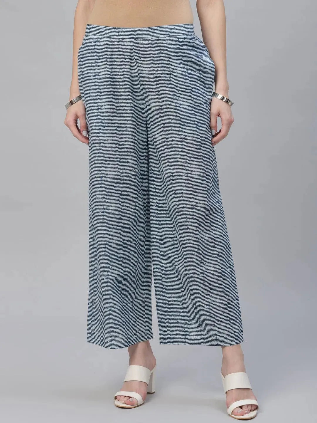 Buy Blue Striped Cotton Palazzos - PL796- | Libas Ethnic Wear Online
Buy Blue Striped Cotton Palazzos - PL796- | Libas Ethnic Wear Online