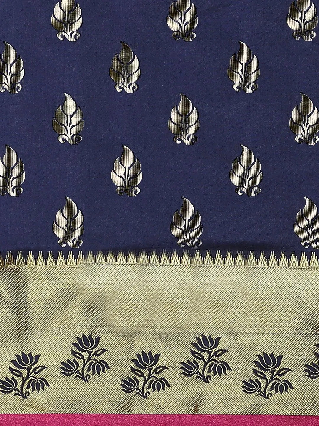 Blue Woven Design Brocade Saree - Libas