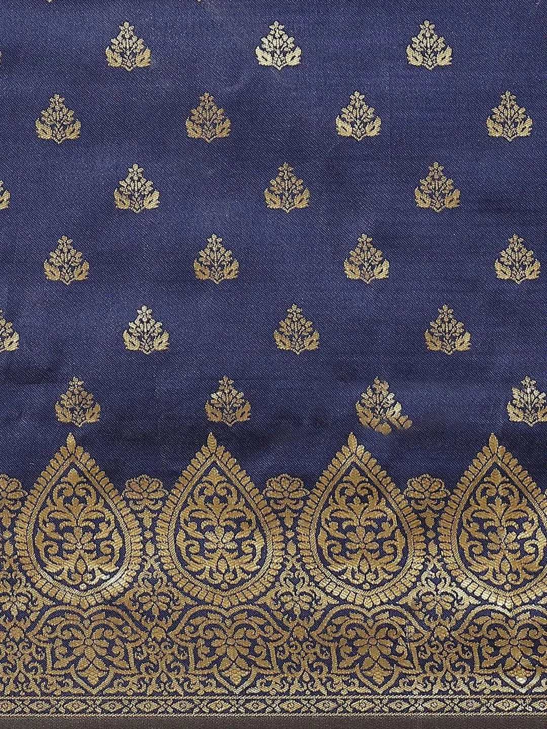 Blue Woven Design Brocade Saree - Libas