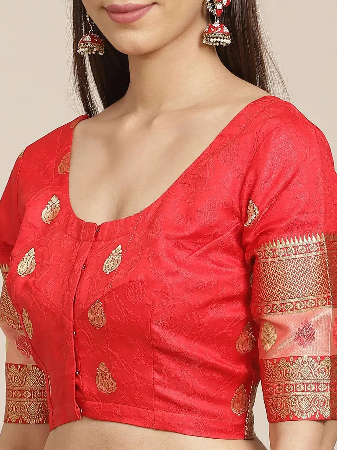 Blue Woven Design Brocade Saree - Libas