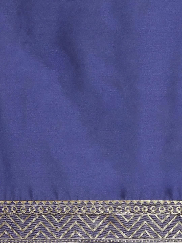Blue Woven Design Brocade Saree - Libas