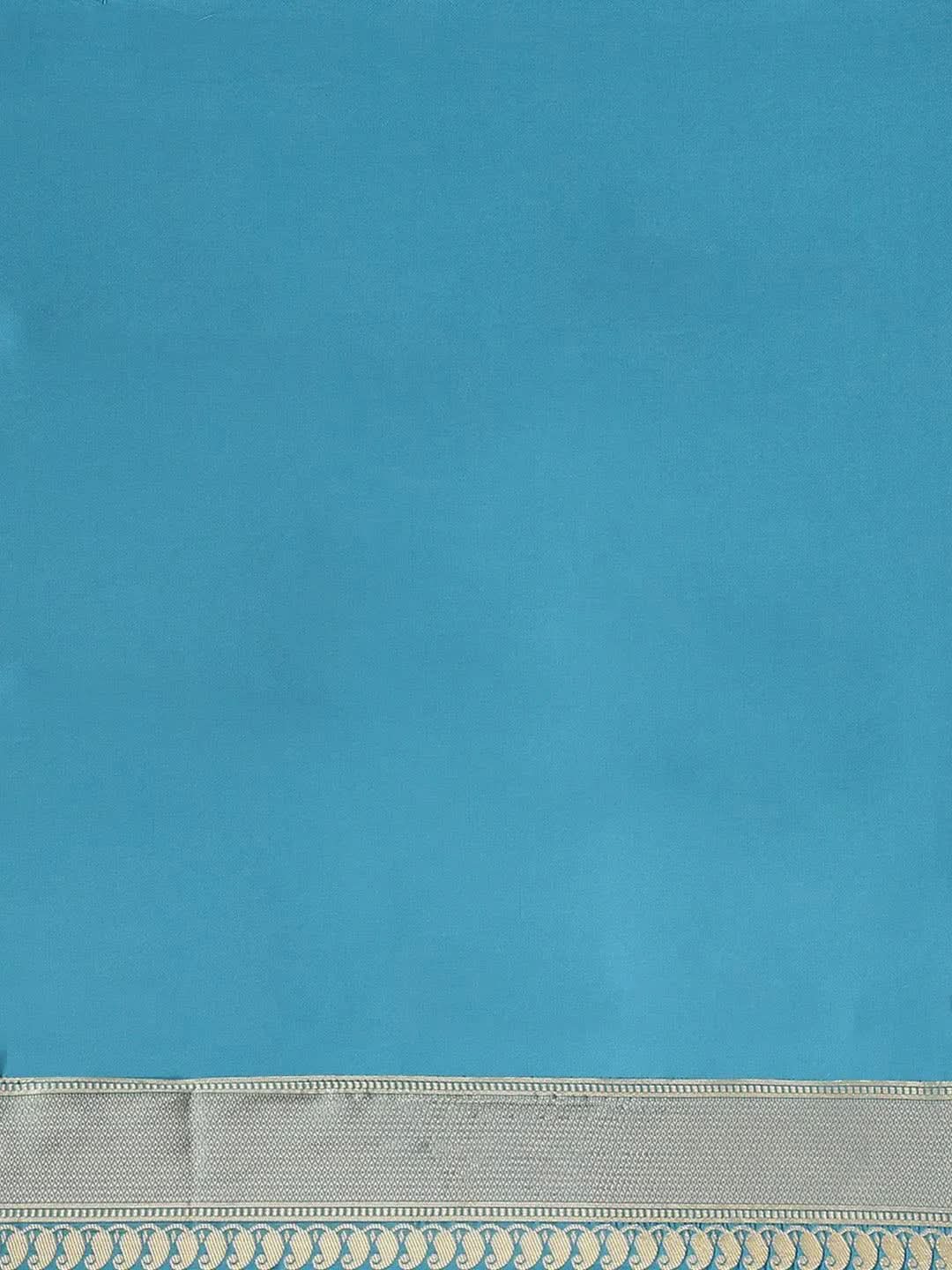 Blue Woven Design Brocade Saree - Libas