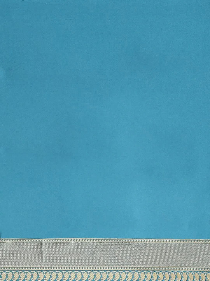 Blue Woven Design Brocade Saree - Libas