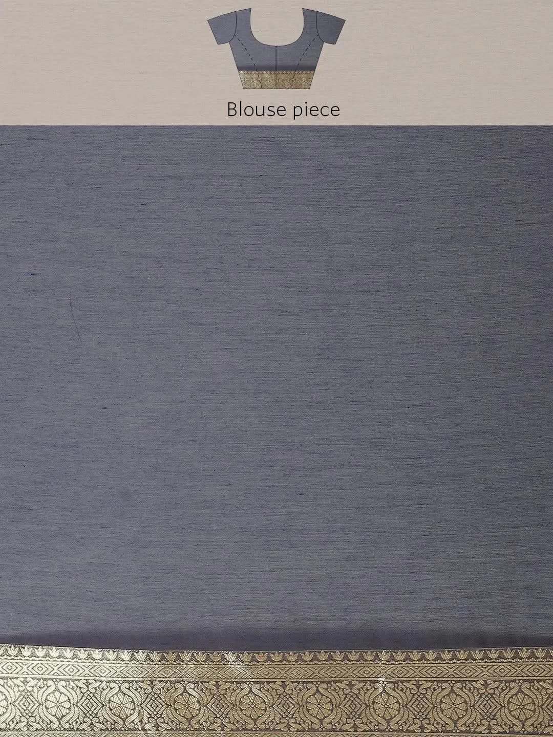 Blue Woven Design Brocade Saree - Libas