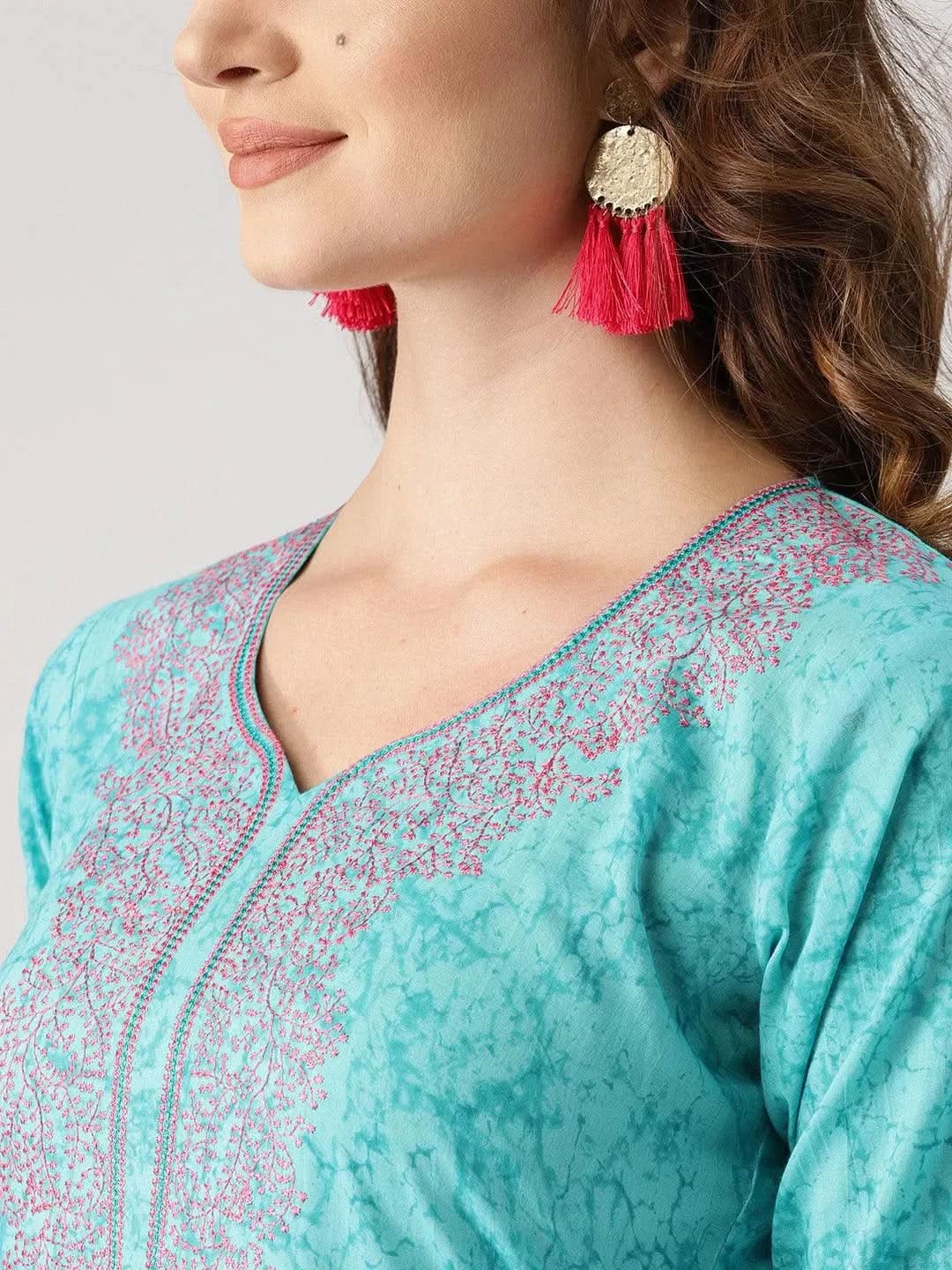 Blue Woven Design Cotton Kurta
Blue Woven Design Cotton Kurta