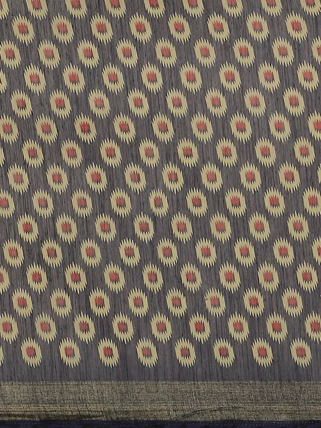 Blue Woven Design Cotton Saree - Libas