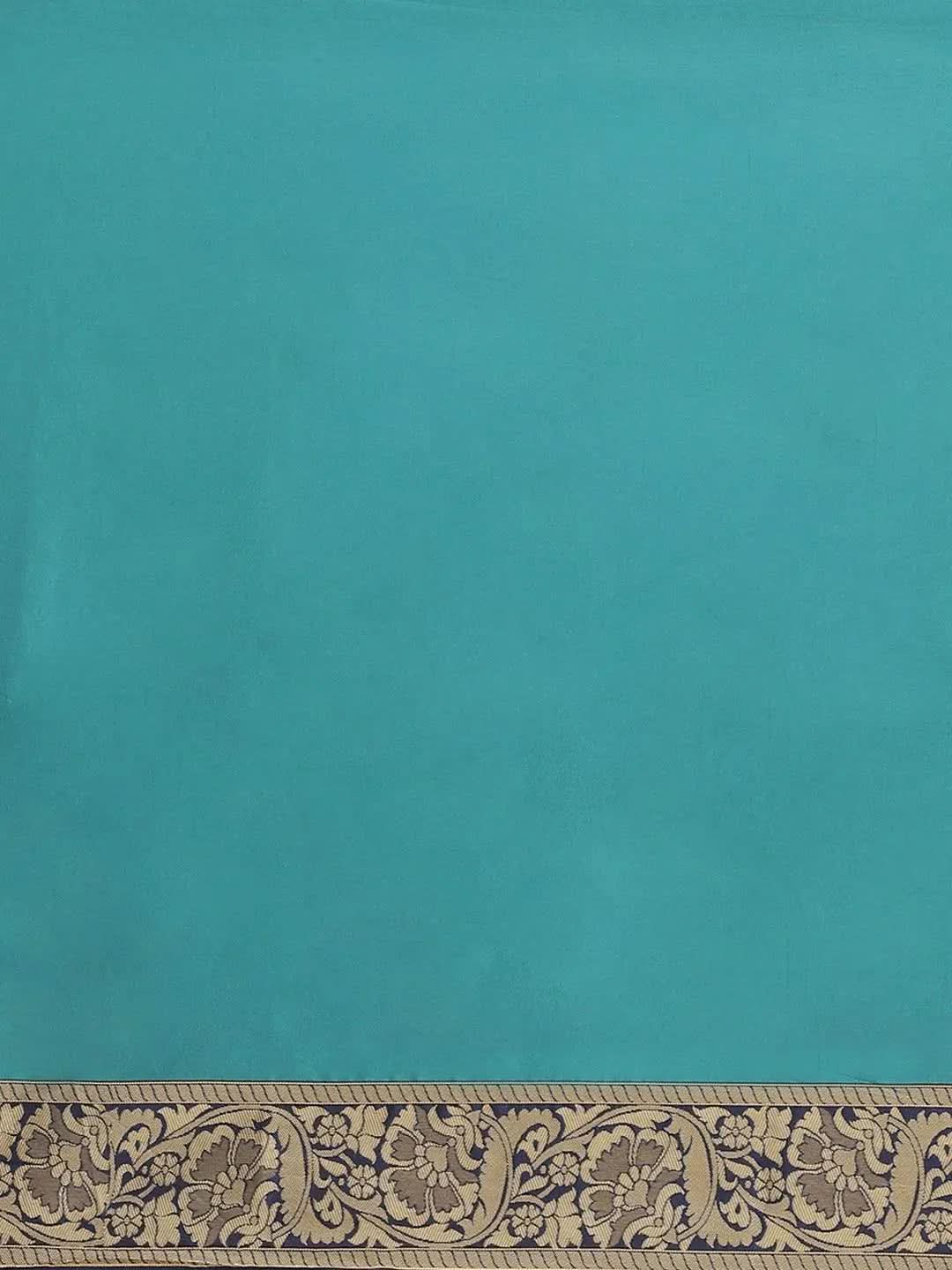 Blue Woven Design Silk Blend Saree - Libas