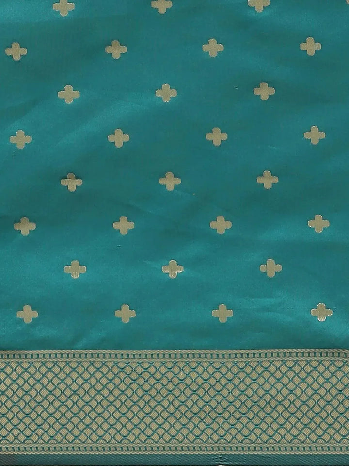 Blue Woven Design Silk Saree - Libas