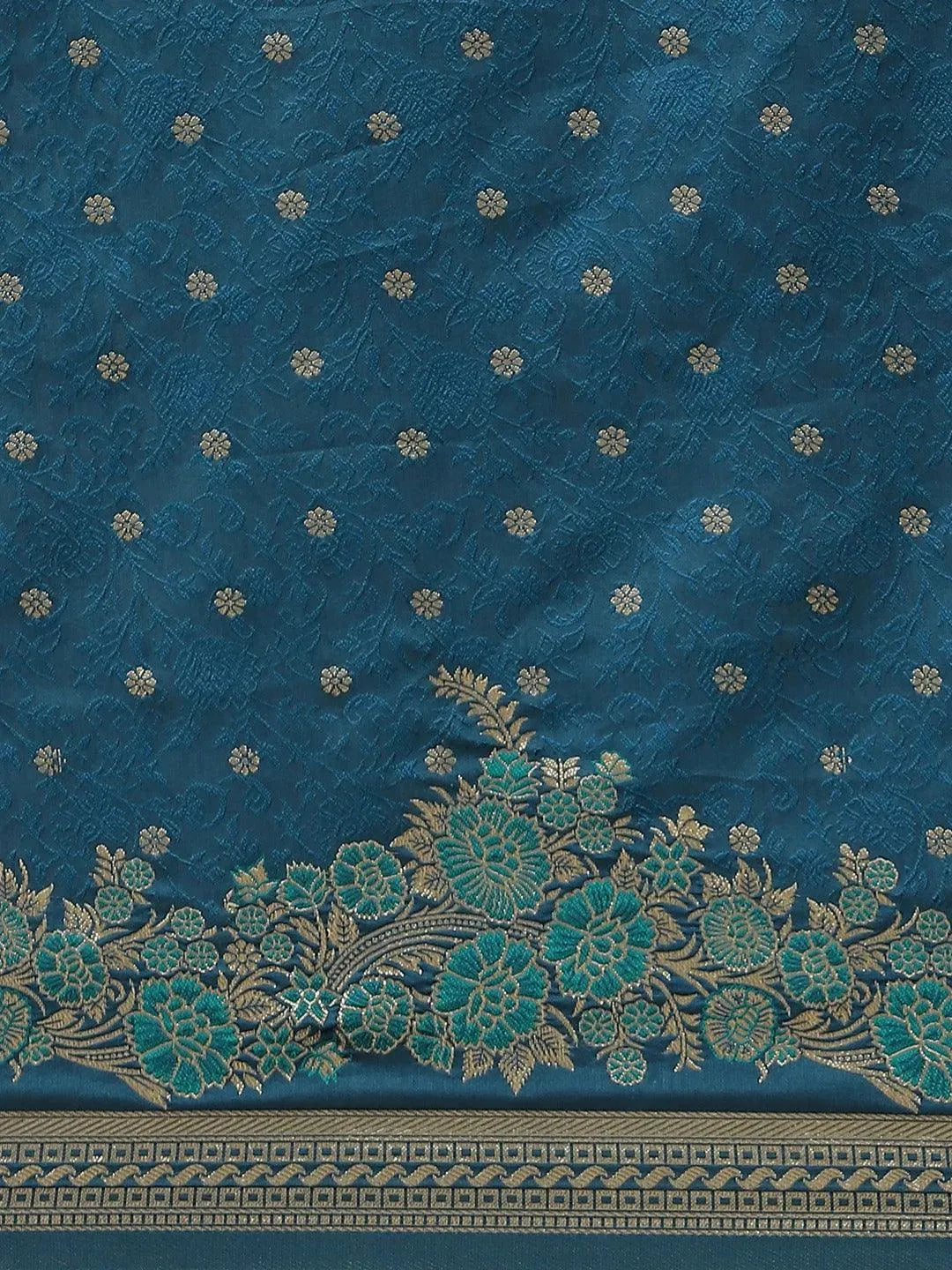 Blue Woven Design Silk Saree - Libas