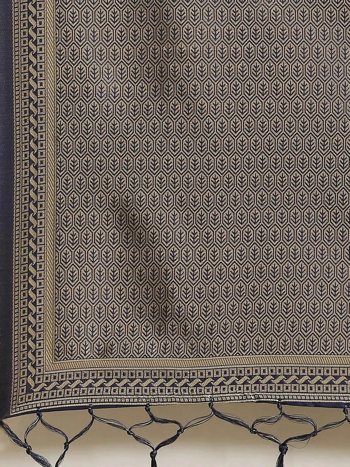 Blue Woven Design Silk Saree - Libas