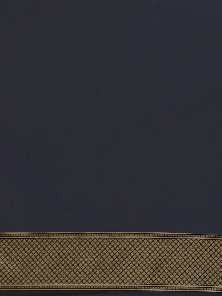 Blue Woven Design Silk Saree - Libas