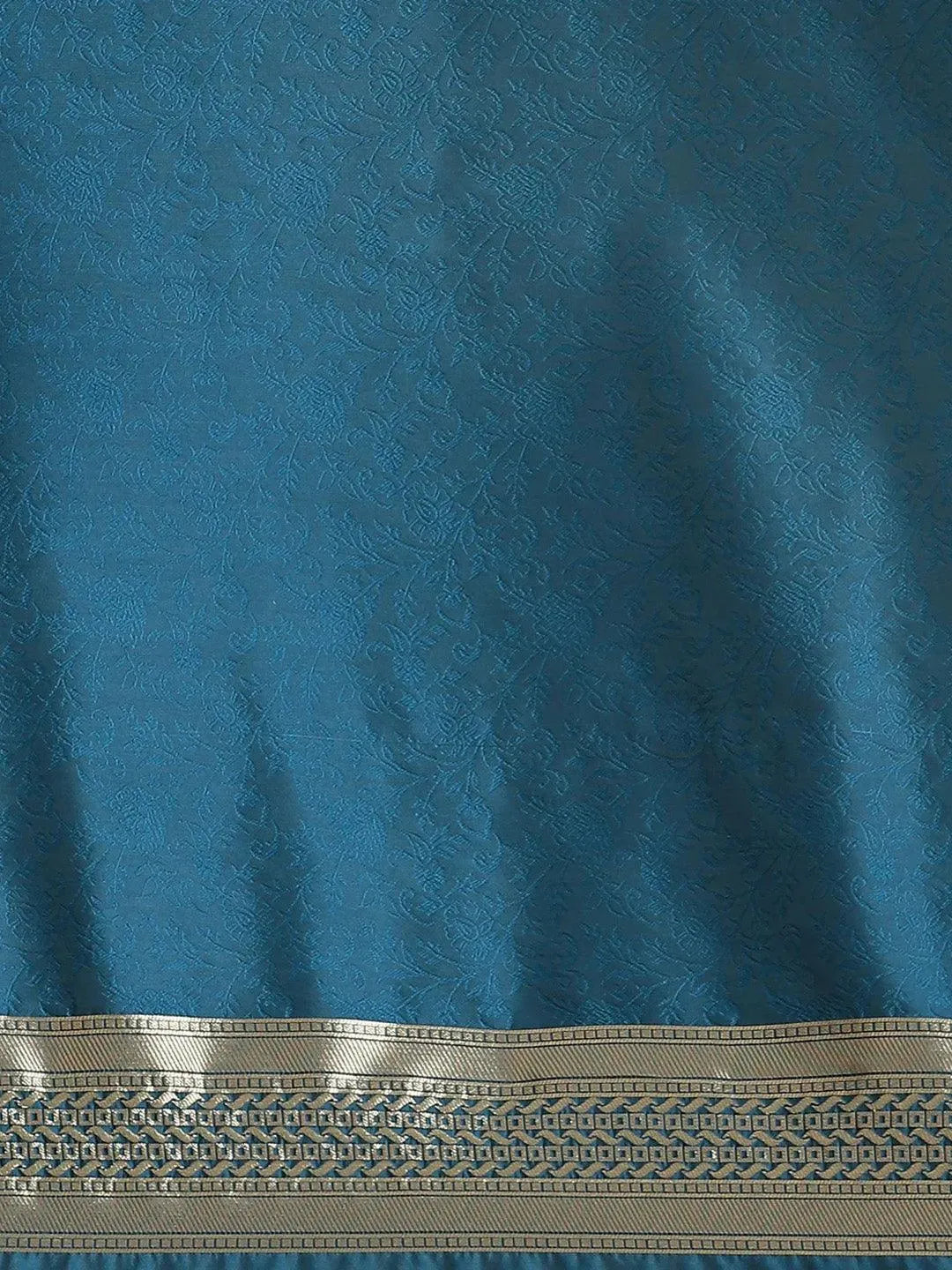 Blue Woven Design Silk Saree - Libas