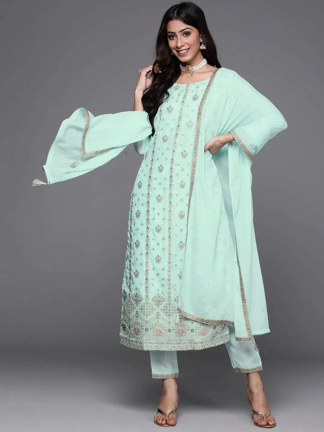 Buy Blue Woven Design Silk Suit Set - 33336O- | Libas Ethnic Wear Online
Buy Blue Woven Design Silk Suit Set - 33336O- | Libas Ethnic Wear Online
