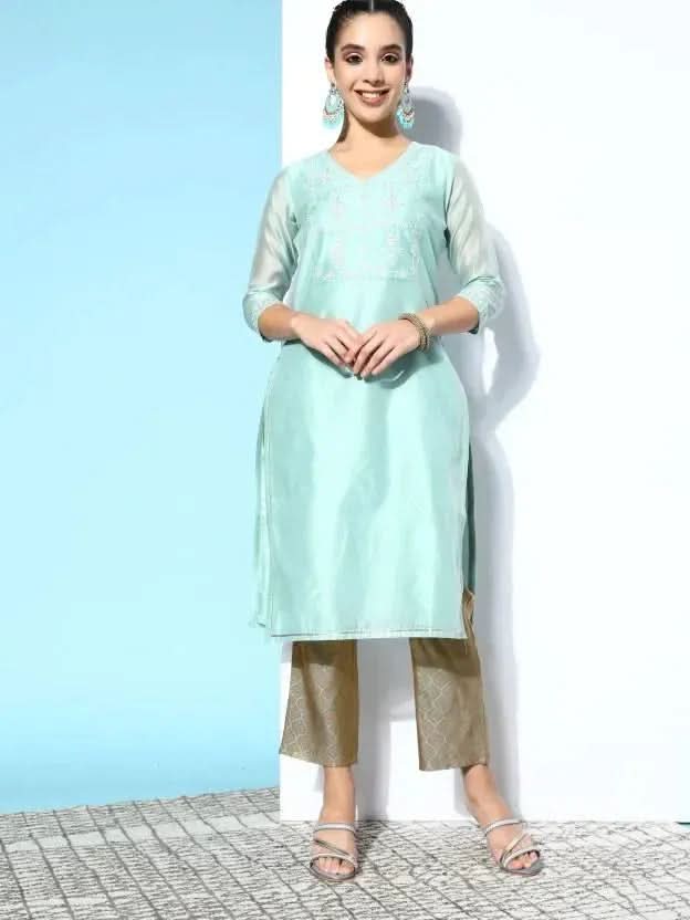 Blue Yoke Design Chanderi Cotton Straight Kurta
Blue Yoke Design Chanderi Cotton Straight Kurta