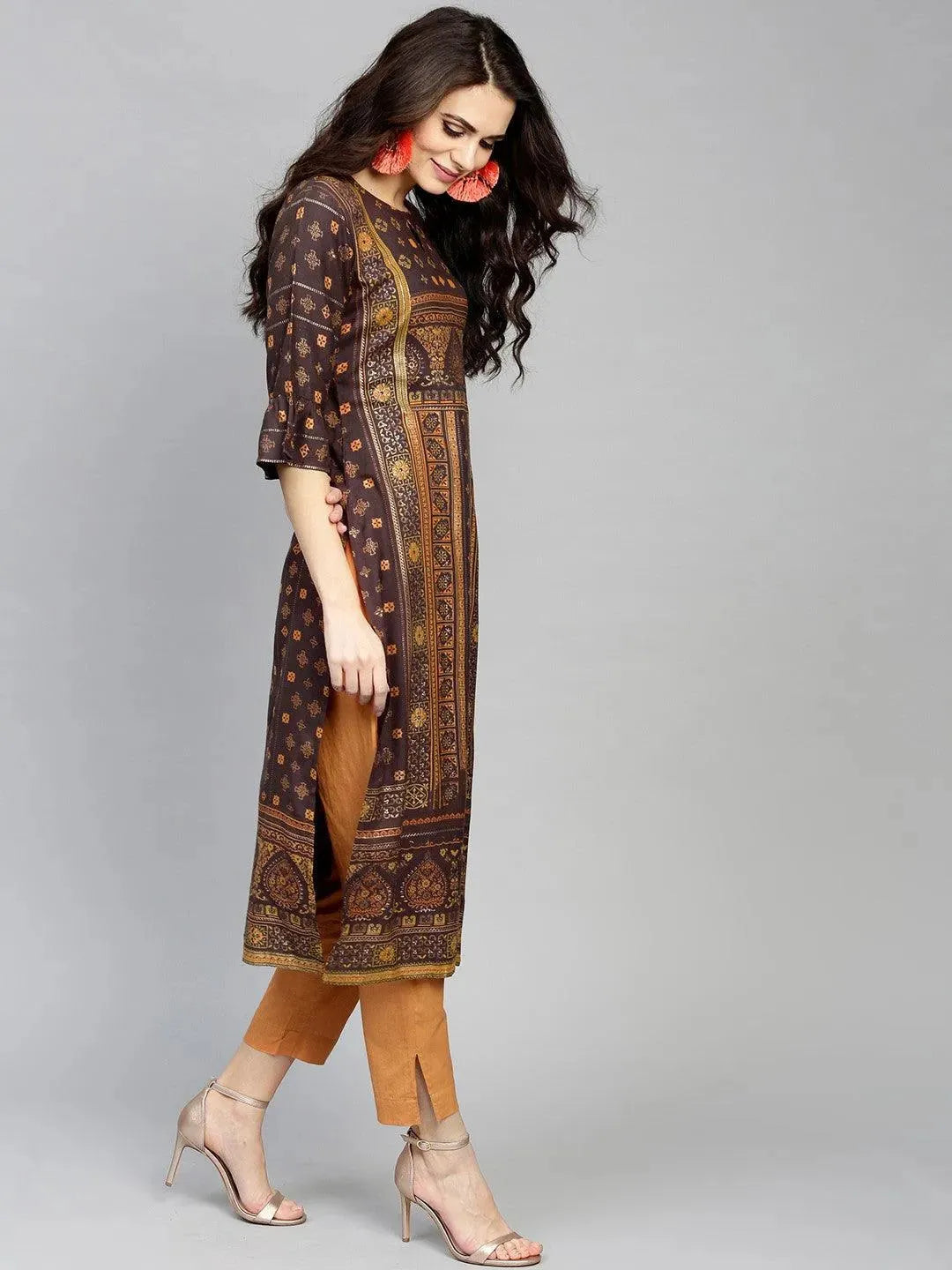 Brown Printed Rayon Kurta
Brown Printed Rayon Kurta