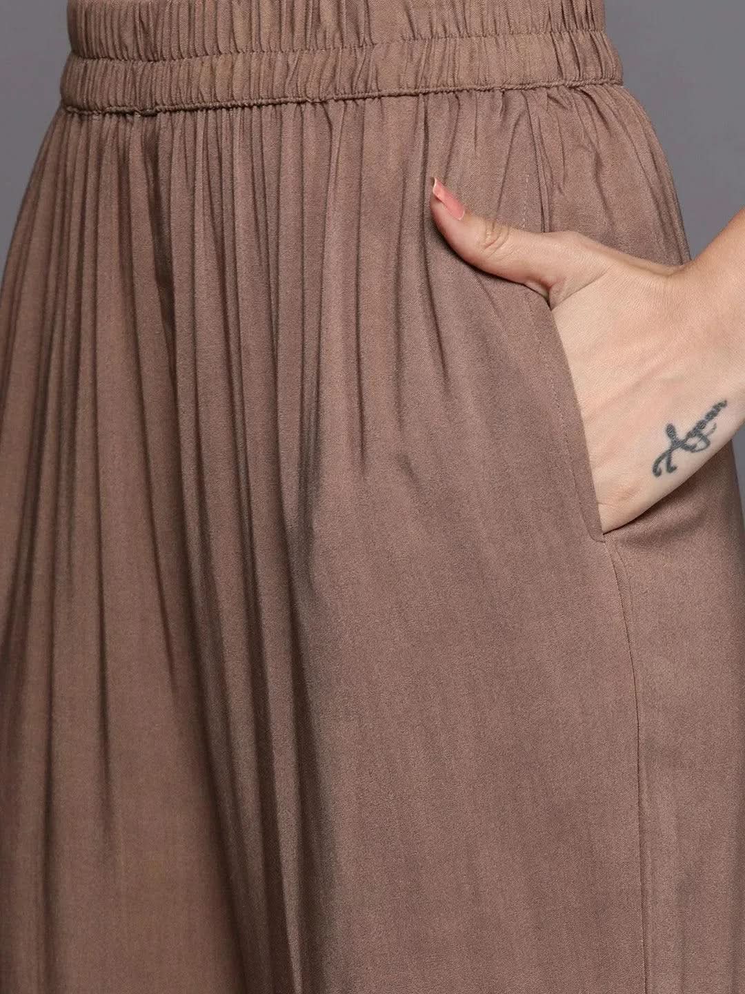 Brown Self Design Pashmina Wool Straight Kurta With Dupatta
Brown Self Design Pashmina Wool Straight Kurta With Dupatta