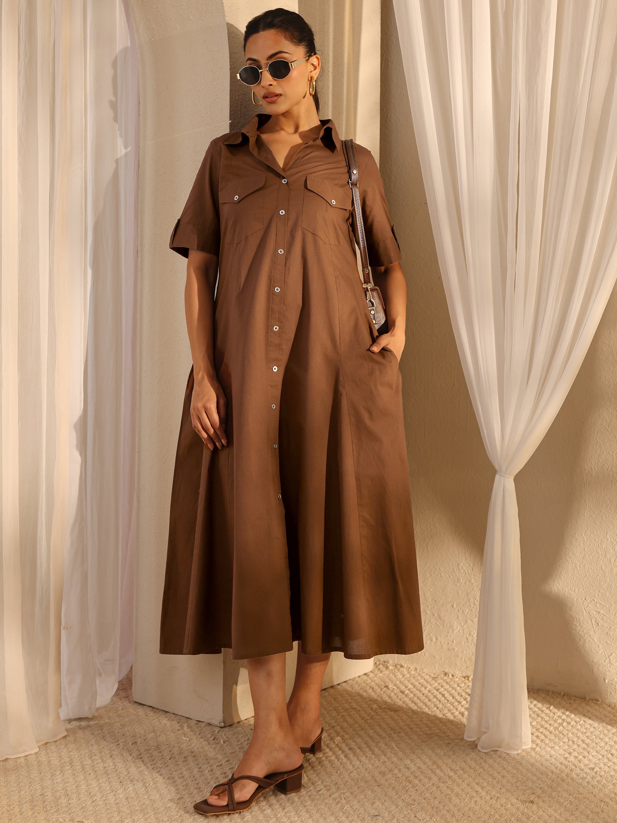 cotton dress one piece Buy Libas Brown Shirt Style A-Line Online at Rs.749 Size-S/M US 4 / BLACK HAPPY SHOPPING Shoe Size:39