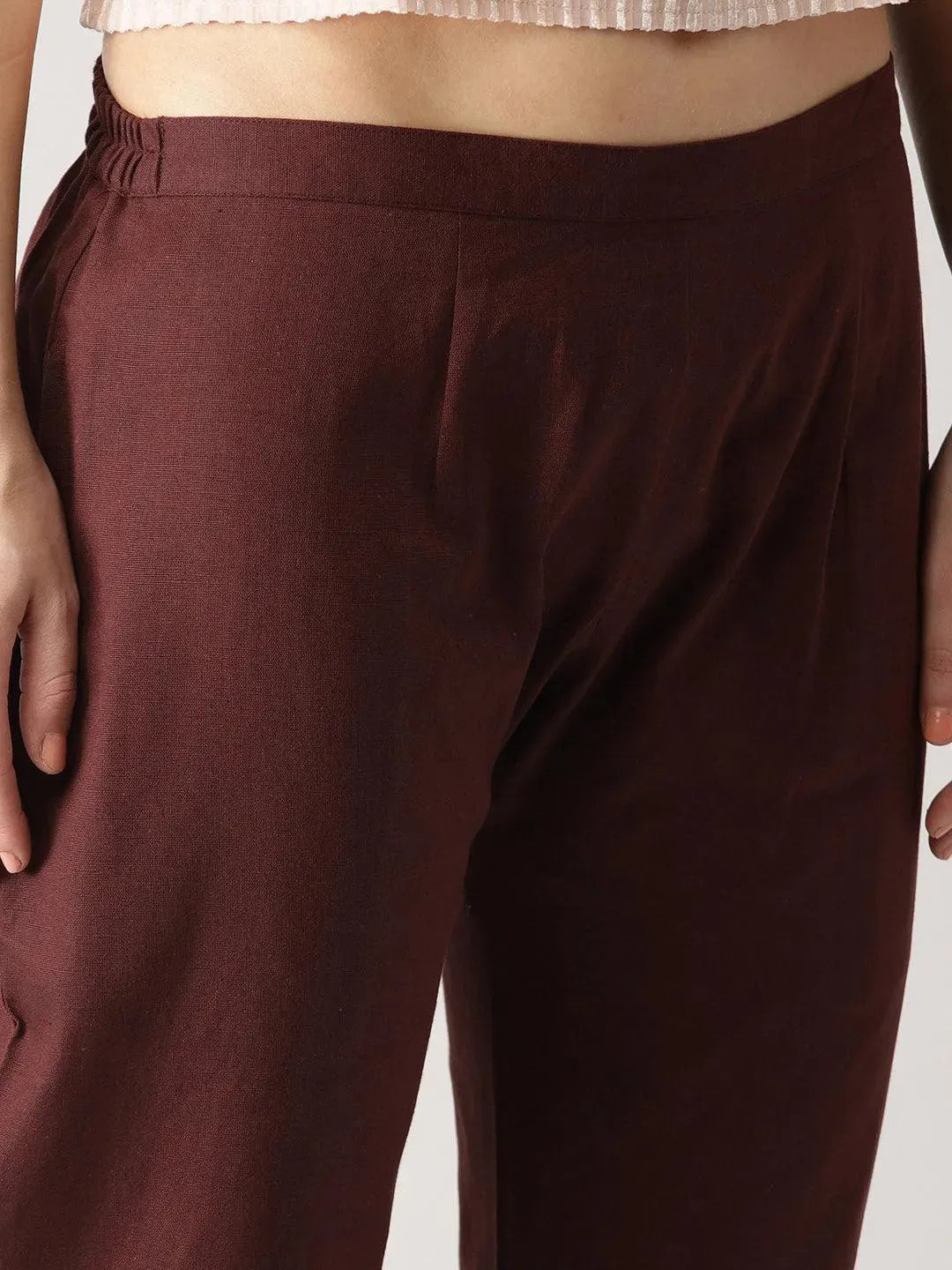Brown Solid Cotton Trousers
Brown Solid Cotton Trousers