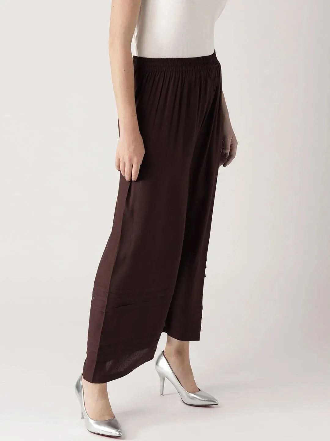 Brown Solid Rayon Palazzos
Brown Solid Rayon Palazzos