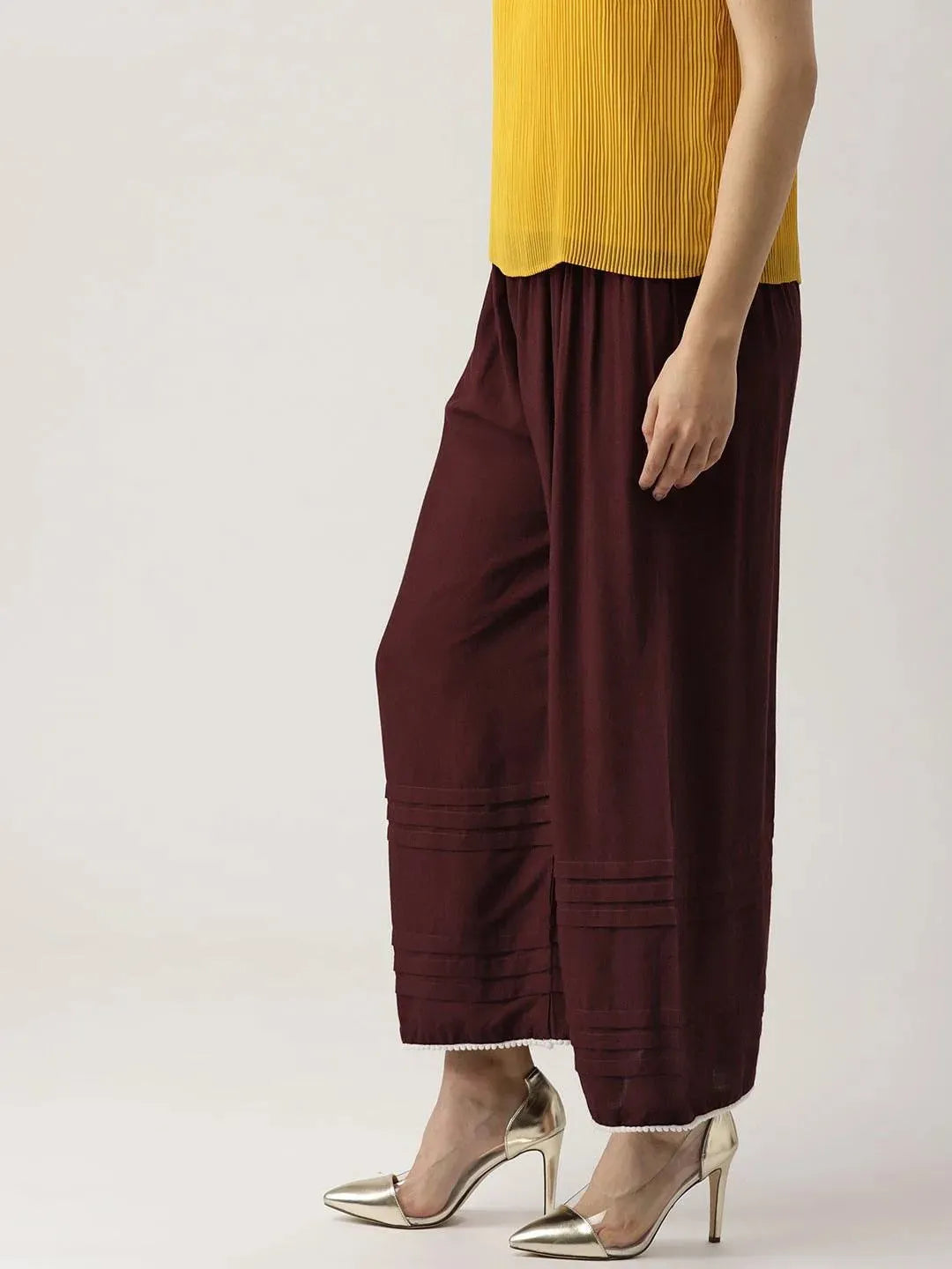 Buy Brown Solid Rayon Palazzos - PL477- | Libas Ethnic Wear Online
Buy Brown Solid Rayon Palazzos - PL477- | Libas Ethnic Wear Online