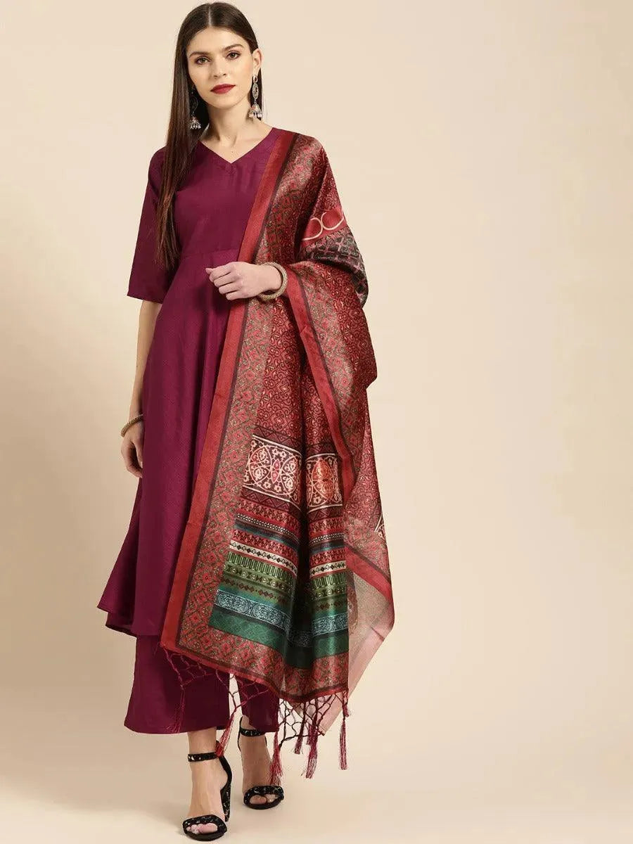 Buy Burgundy Solid Silk Suit Set -6586- | Libas Ethnic Wear Online
Buy Burgundy Solid Silk Suit Set -6586- | Libas Ethnic Wear Online