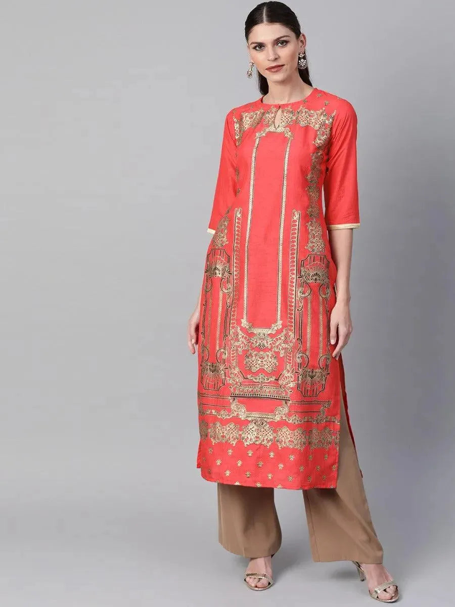 Buy Coral Self Design Chanderi Kurta - 8862O- | Libas Ethnic Wear Online
Buy Coral Self Design Chanderi Kurta - 8862O- | Libas Ethnic Wear Online