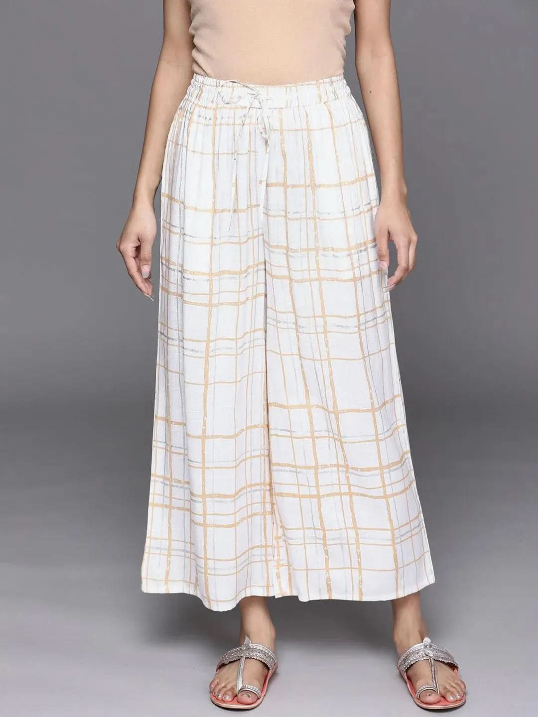 Buy Cream Checkered Cotton Palazzo - PL1035O- | Libas Ethnic Wear Online
Buy Cream Checkered Cotton Palazzo - PL1035O- | Libas Ethnic Wear Online