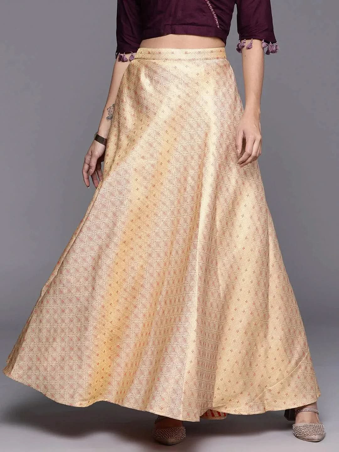 Gold Self Design Jacquard Skirt
Gold Self Design Jacquard Skirt