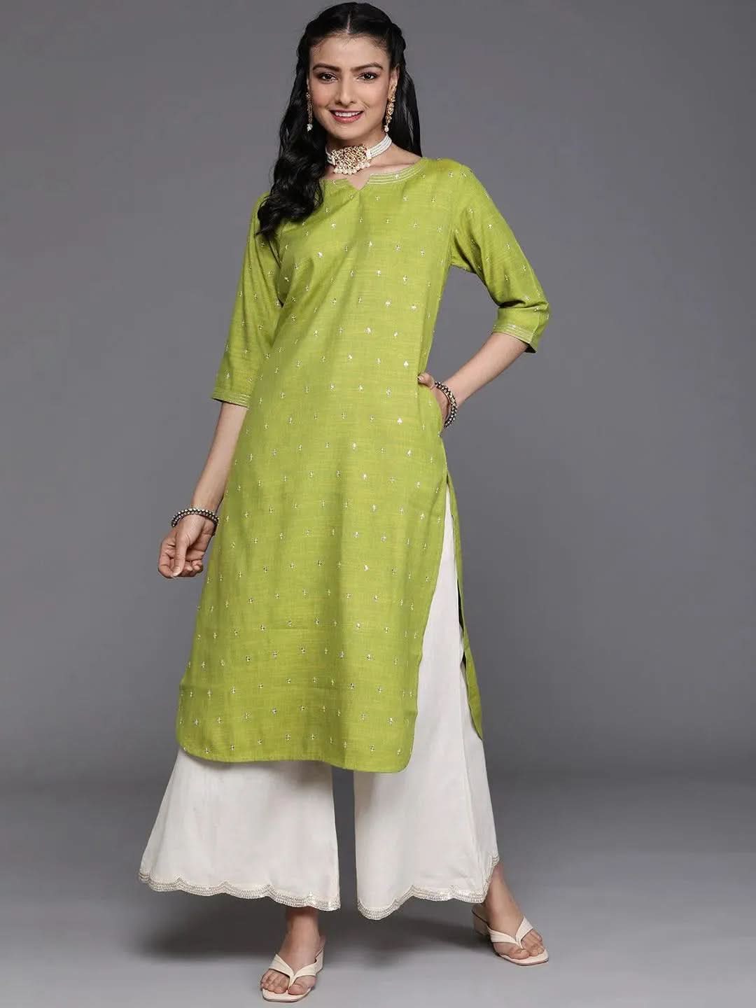 Green Embellished Rayon Kurta
Green Embellished Rayon Kurta
