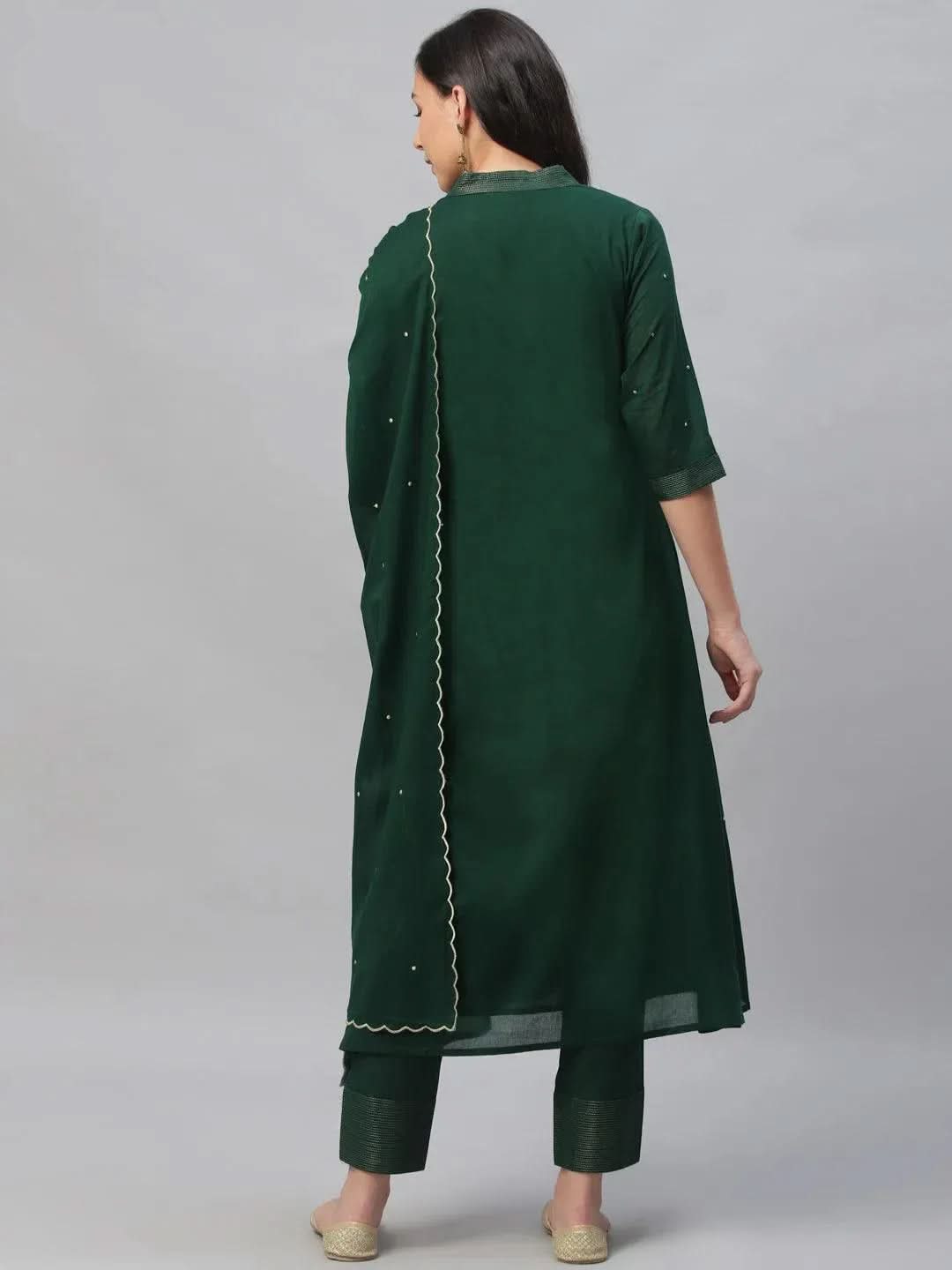 Green Embroidered Cotton A-Line Kurta With Dupatta
Green Embroidered Cotton A-Line Kurta With Dupatta