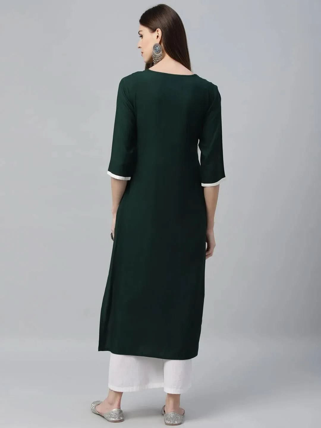 Green Embroidered Cotton Kurta
Green Embroidered Cotton Kurta