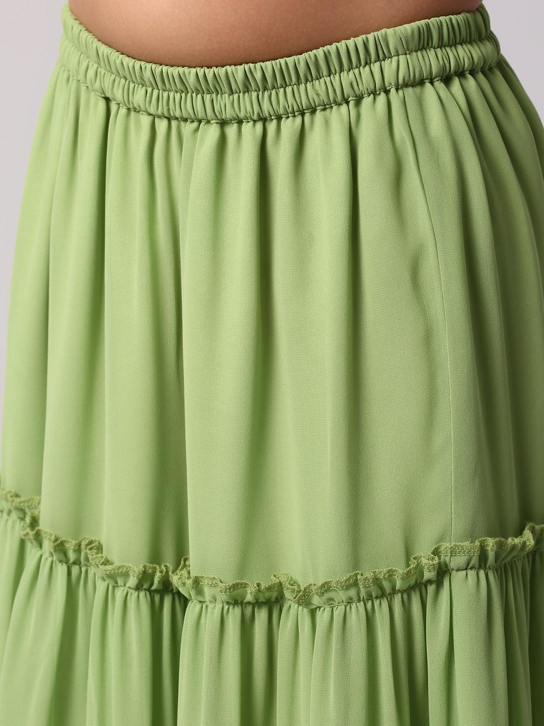 

Buy Green Embroidered Georgette Lehenga Set - 20400K-10-12Y | Libas Ethnic Wear Online