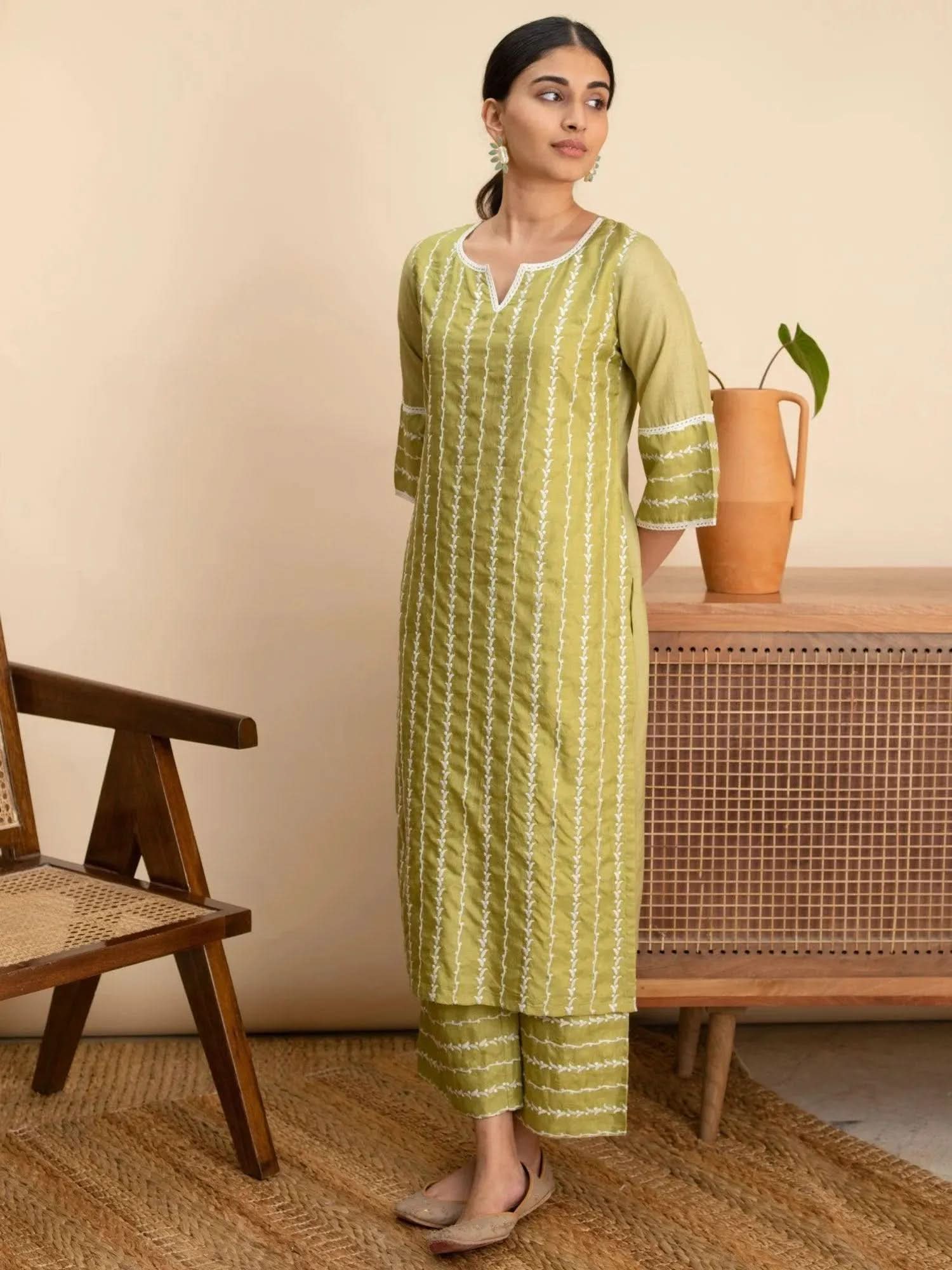 Green Embroidered Silk Kurta
Green Embroidered Silk Kurta