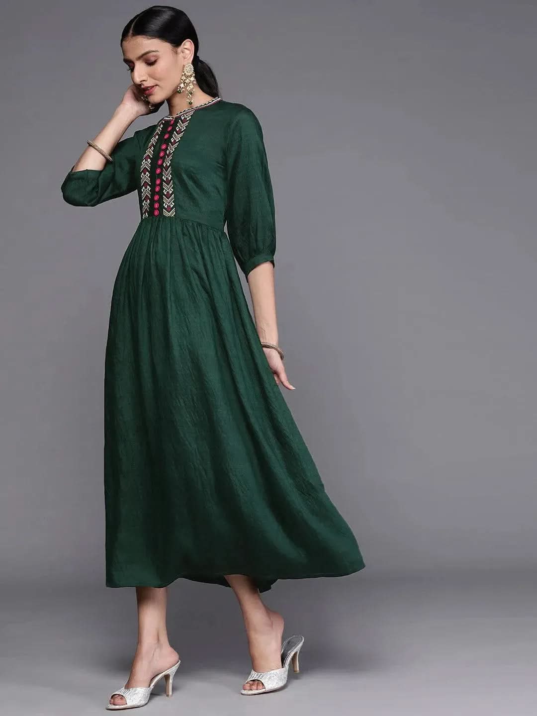 Buy Green Embroidered Viscose Rayon Dress - 23316O-XXL | Libas Ethnic Wear Online
Buy Green Embroidered Viscose Rayon Dress - 23316O-XXL | Libas Ethnic Wear Online