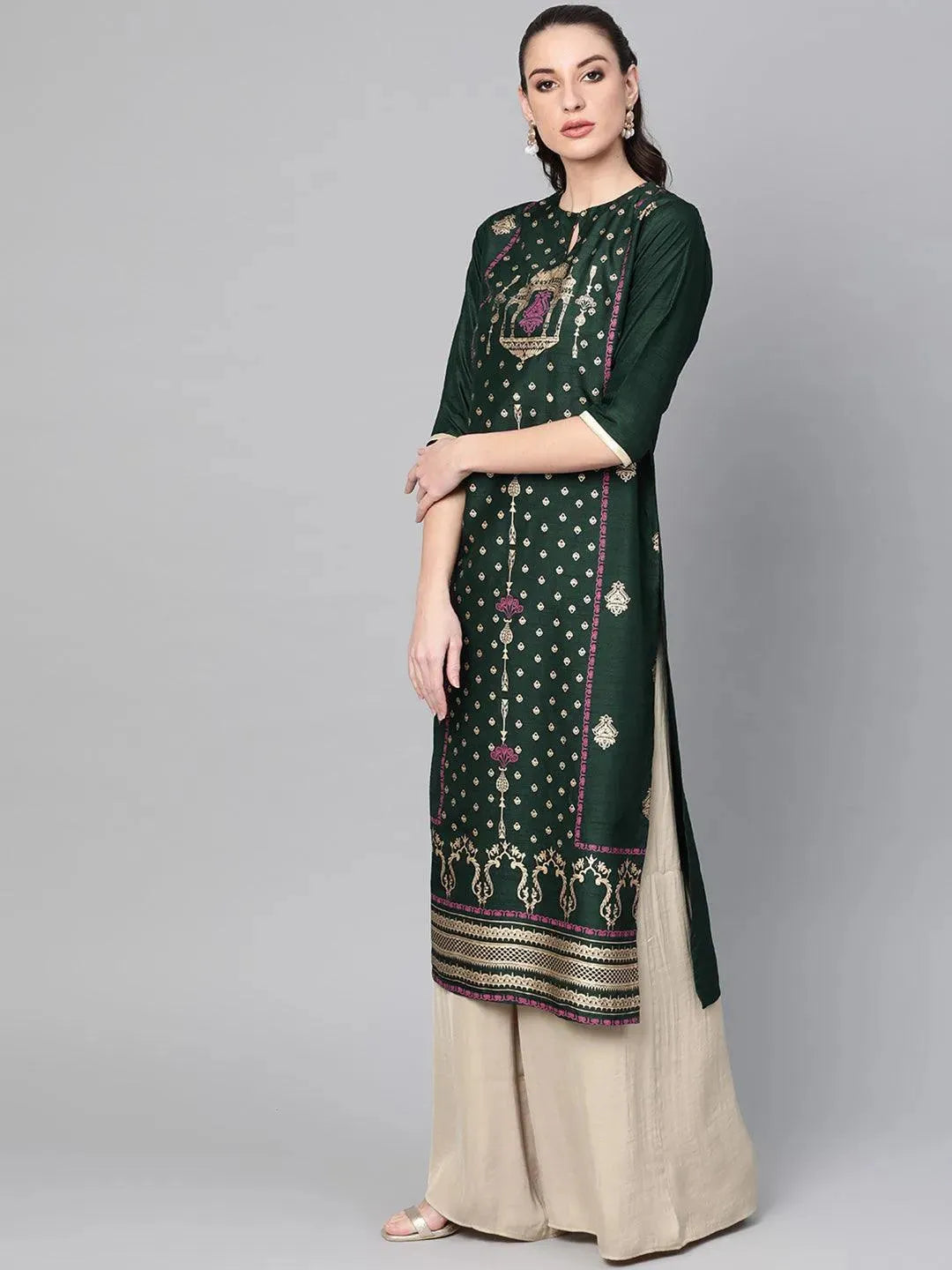 Buy Green Printed Chanderi Kurta - 8695A- | Libas Ethnic Wear Online
Buy Green Printed Chanderi Kurta - 8695A- | Libas Ethnic Wear Online