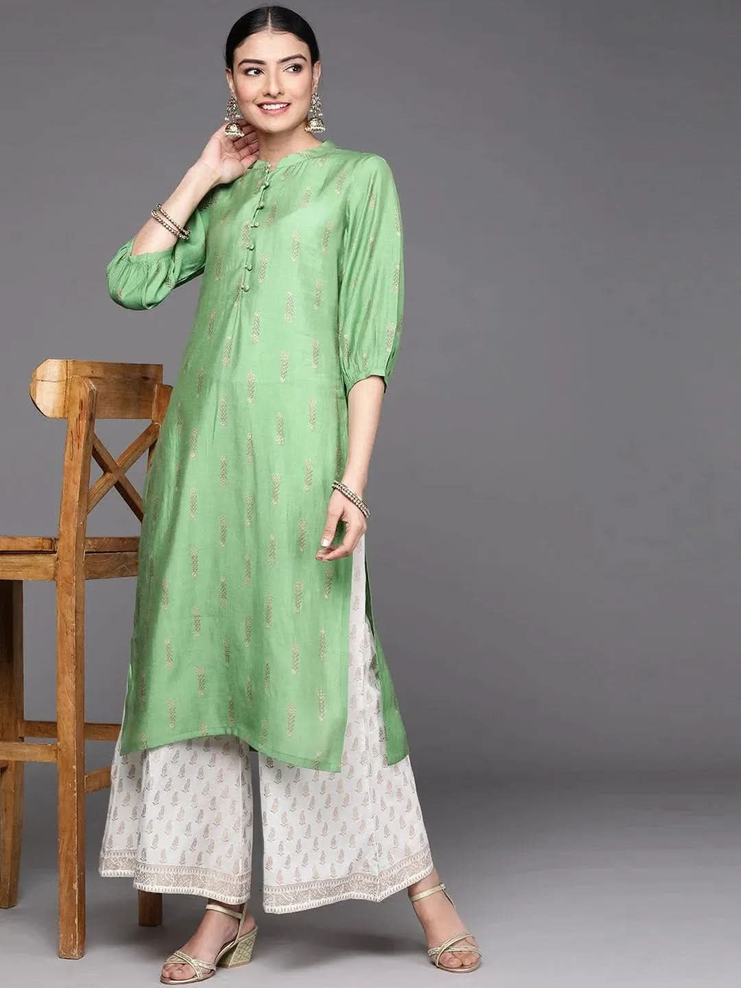 Buy Green Printed Chanderi Silk Kurta - 23385O-XXL | Libas Ethnic Wear Online
Buy Green Printed Chanderi Silk Kurta - 23385O-XXL | Libas Ethnic Wear Online
