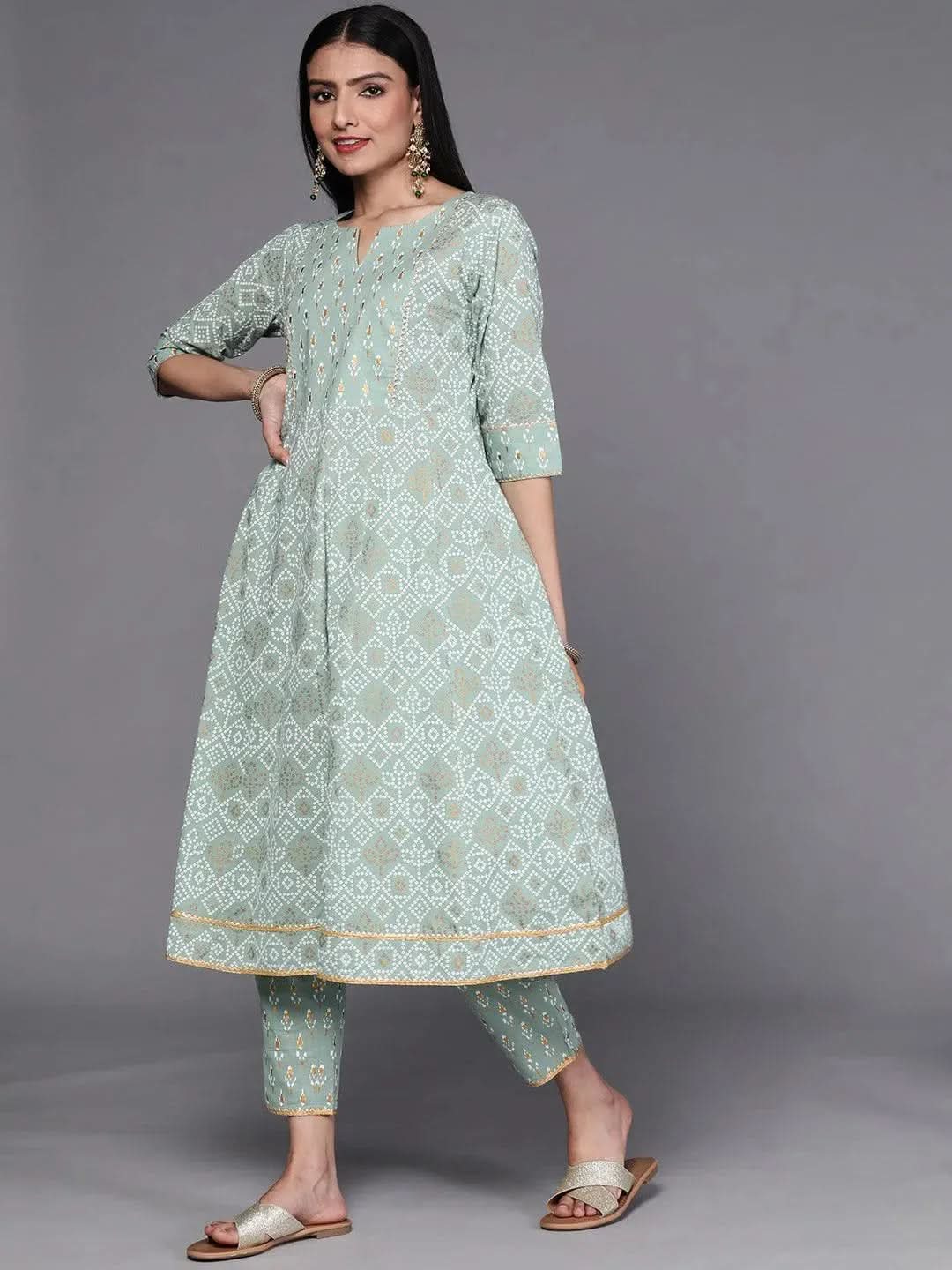 Buy Green Printed Cotton Suit Set - 33192O- | Libas Ethnic Wear Online
Buy Green Printed Cotton Suit Set - 33192O- | Libas Ethnic Wear Online