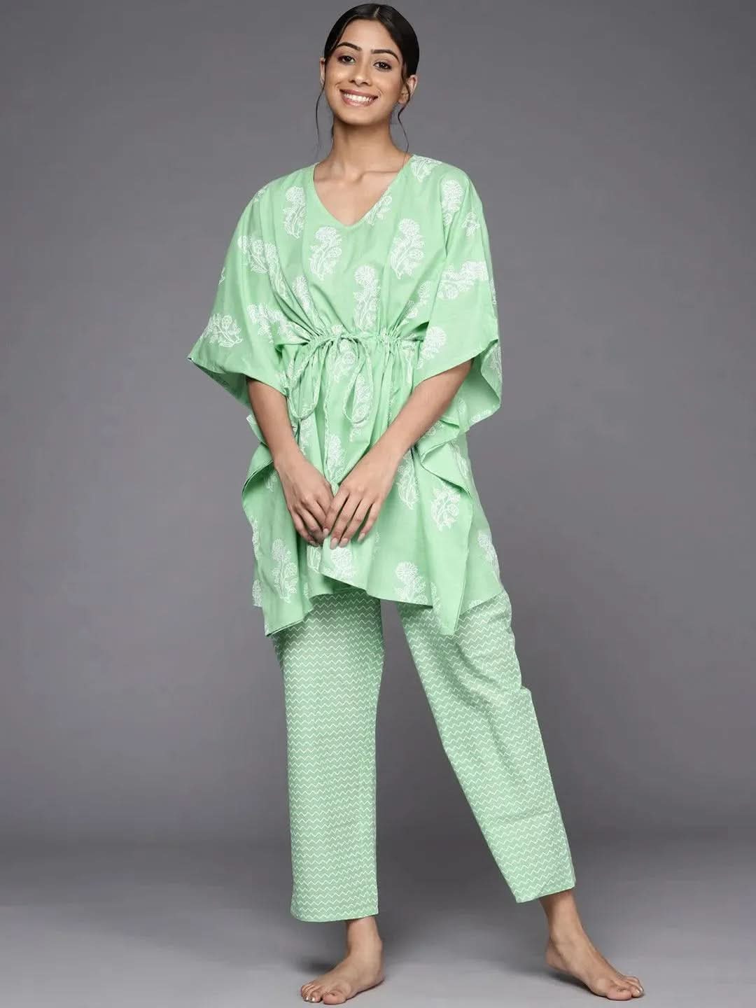 Buy Green Printed Cotton Night Suit - 50048- | Libas Ethnic Wear Online
Buy Green Printed Cotton Night Suit - 50048- | Libas Ethnic Wear Online