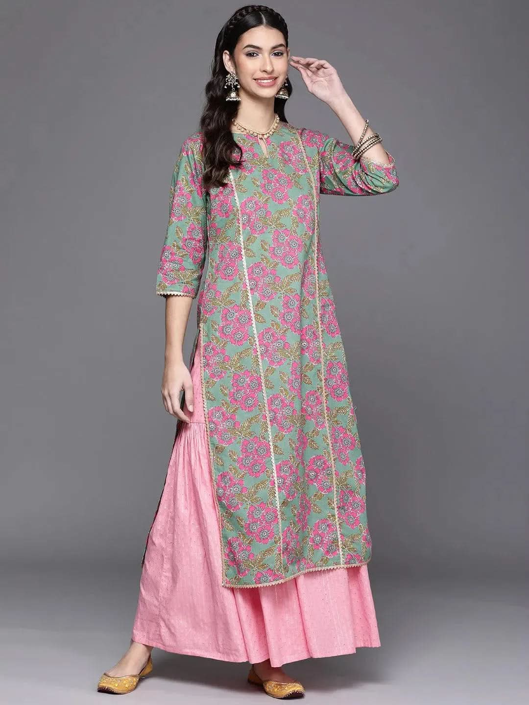 Buy Green Printed Cotton Kurta - 23235O- | Libas Ethnic Wear Online 
Buy Green Printed Cotton Kurta - 23235O- | Libas Ethnic Wear Online