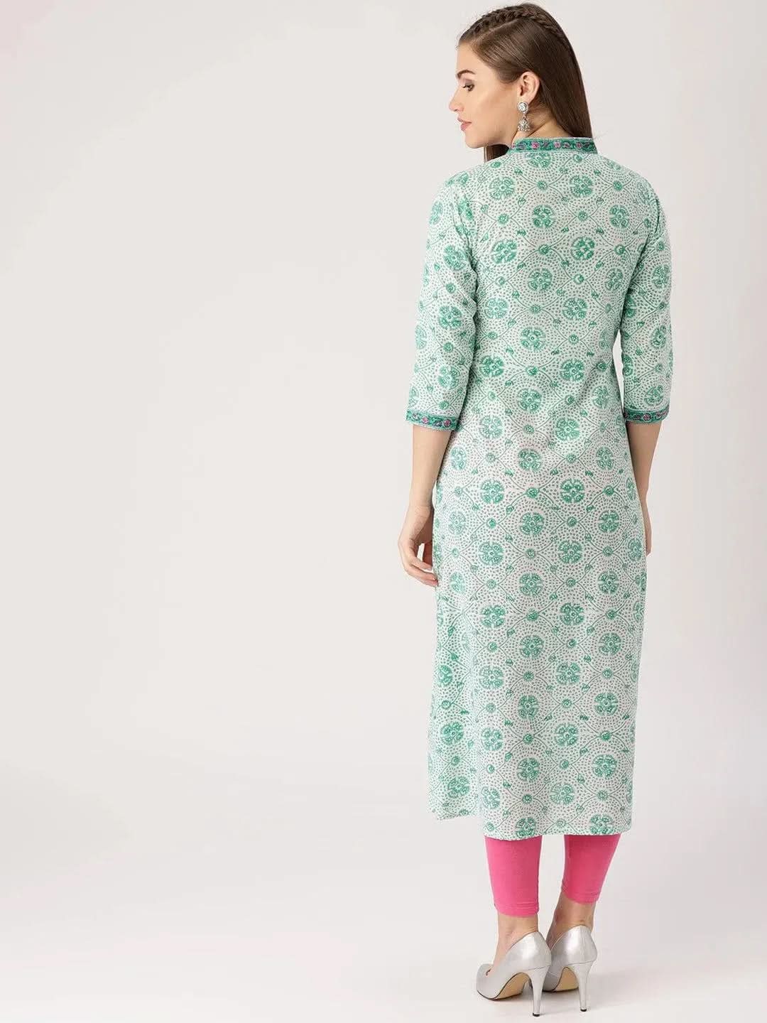 Green Printed Cotton Kurta
Green Printed Cotton Kurta