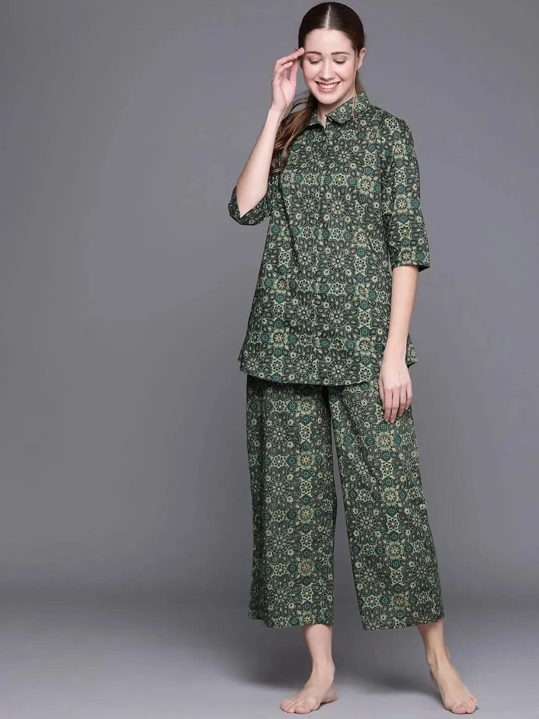 Buy Green Printed Cotton Night Suit - 50021-XXL | Libas Ethnic Wear Online
Buy Green Printed Cotton Night Suit - 50021-XXL | Libas Ethnic Wear Online