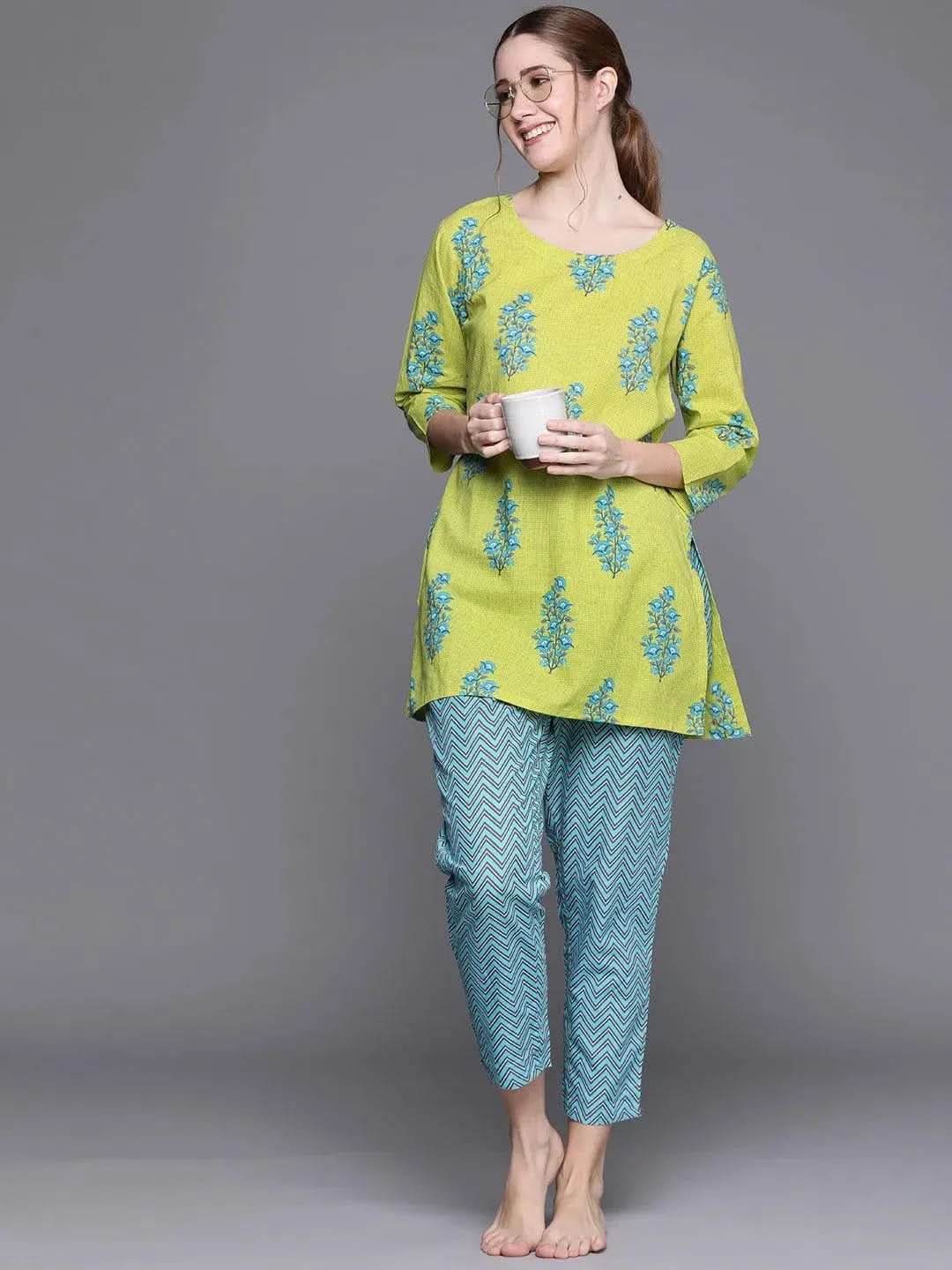 Buy Green Printed Cotton Night Suit - 50027-XXL | Libas Ethnic Wear Online
Buy Green Printed Cotton Night Suit - 50027-XXL | Libas Ethnic Wear Online