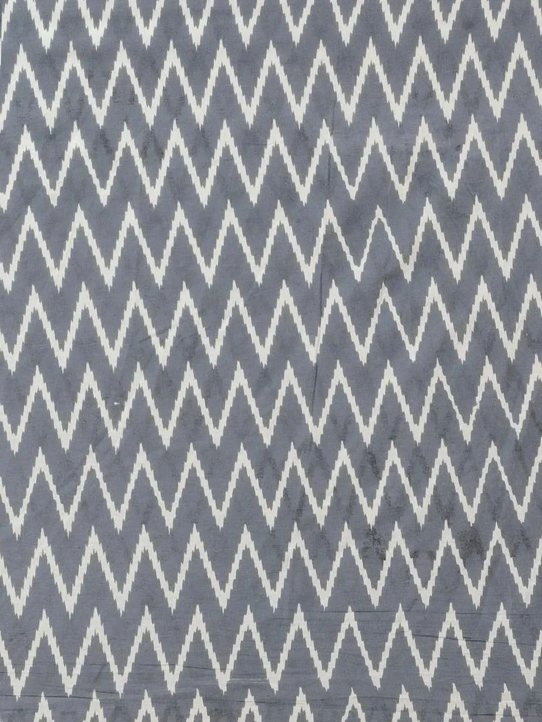 Green Printed Cotton Saree - Libas