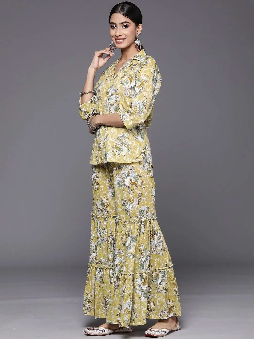 Green Printed Cotton Co-Ords - Libas