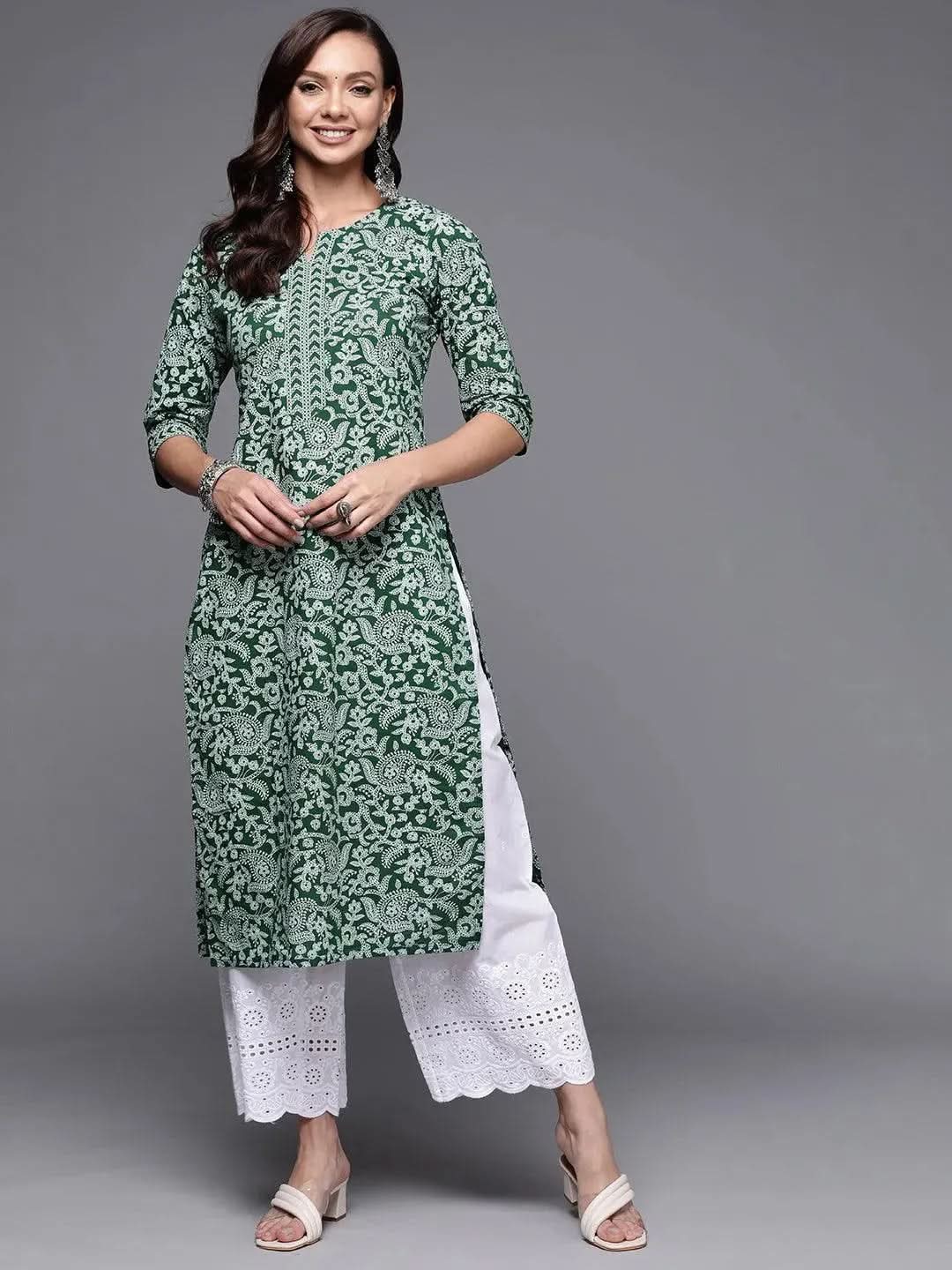 Green Printed Cotton Straight Kurta
Green Printed Cotton Straight Kurta