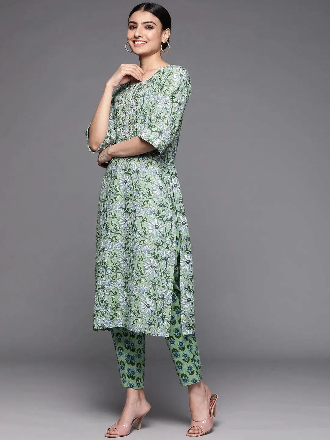 Buy Green Printed Cotton Suit Set - 33178O- | Libas Ethnic Wear Online
Buy Green Printed Cotton Suit Set - 33178O- | Libas Ethnic Wear Online